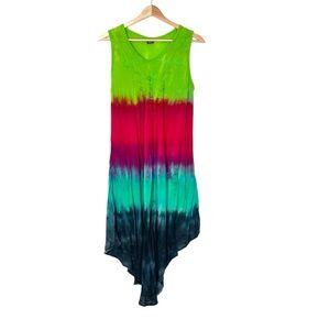 Rainbow Tie-Dye Swing Dress
Swim Cover Up Embroidery Detail One Size Fits Most